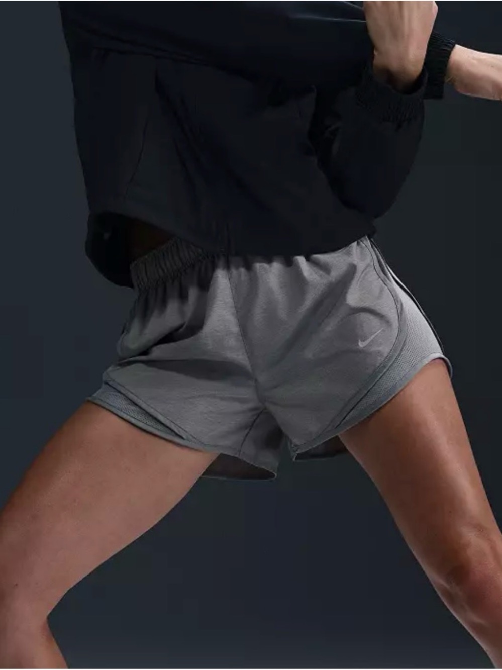 Nike Women's Dri-FIT Tempo Mid-Rise Brief-Lined Running Shorts Size L